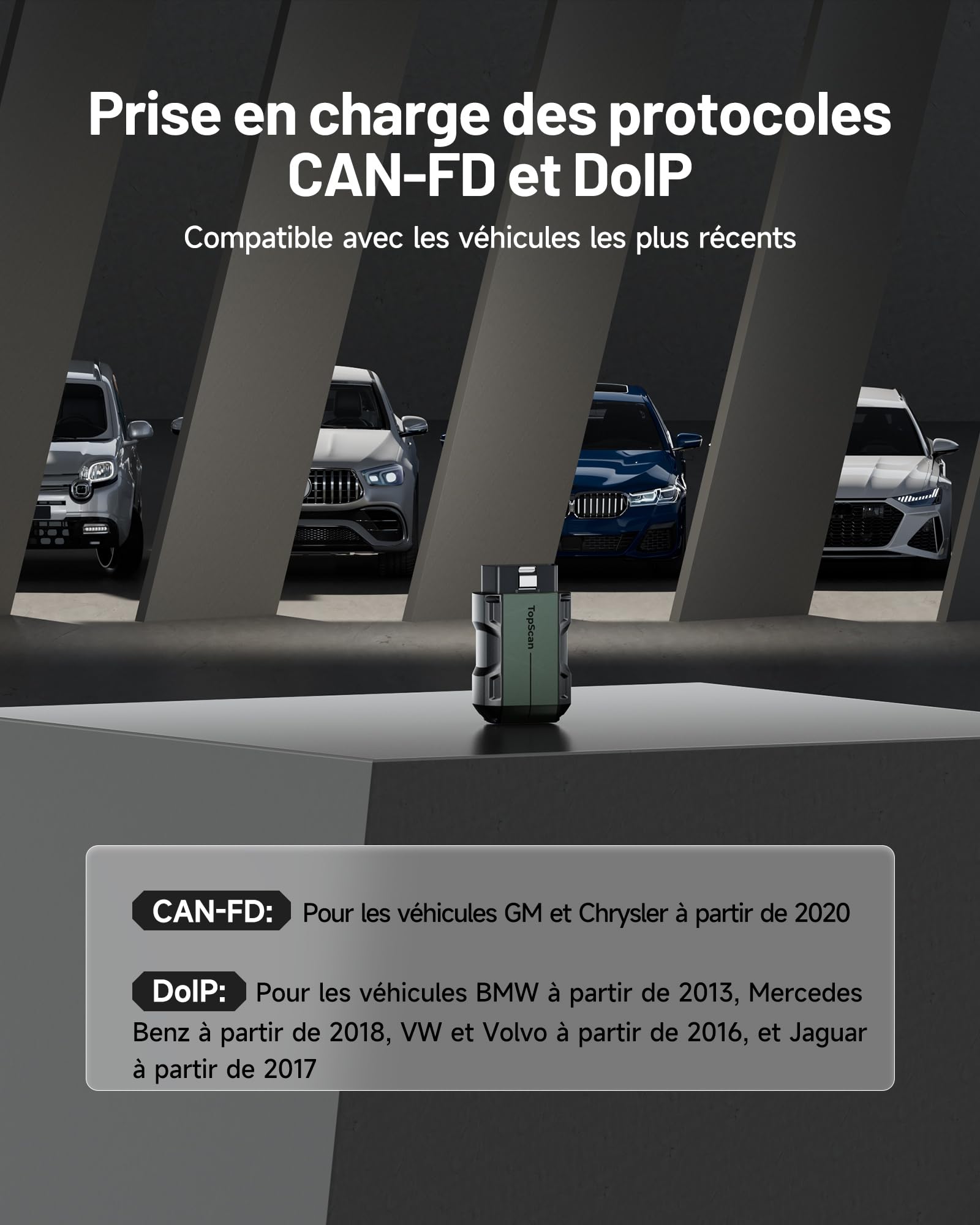 TOPDON TopScan Master Valise Diagnostic Auto Bluetooth, Assistant IA OBD2 Diagnostic Voiture Multimarque Bidirectionnel avec Test Actif, 30+ Services d'entretien, Can-FD&DoIP, FCA Renault SGW