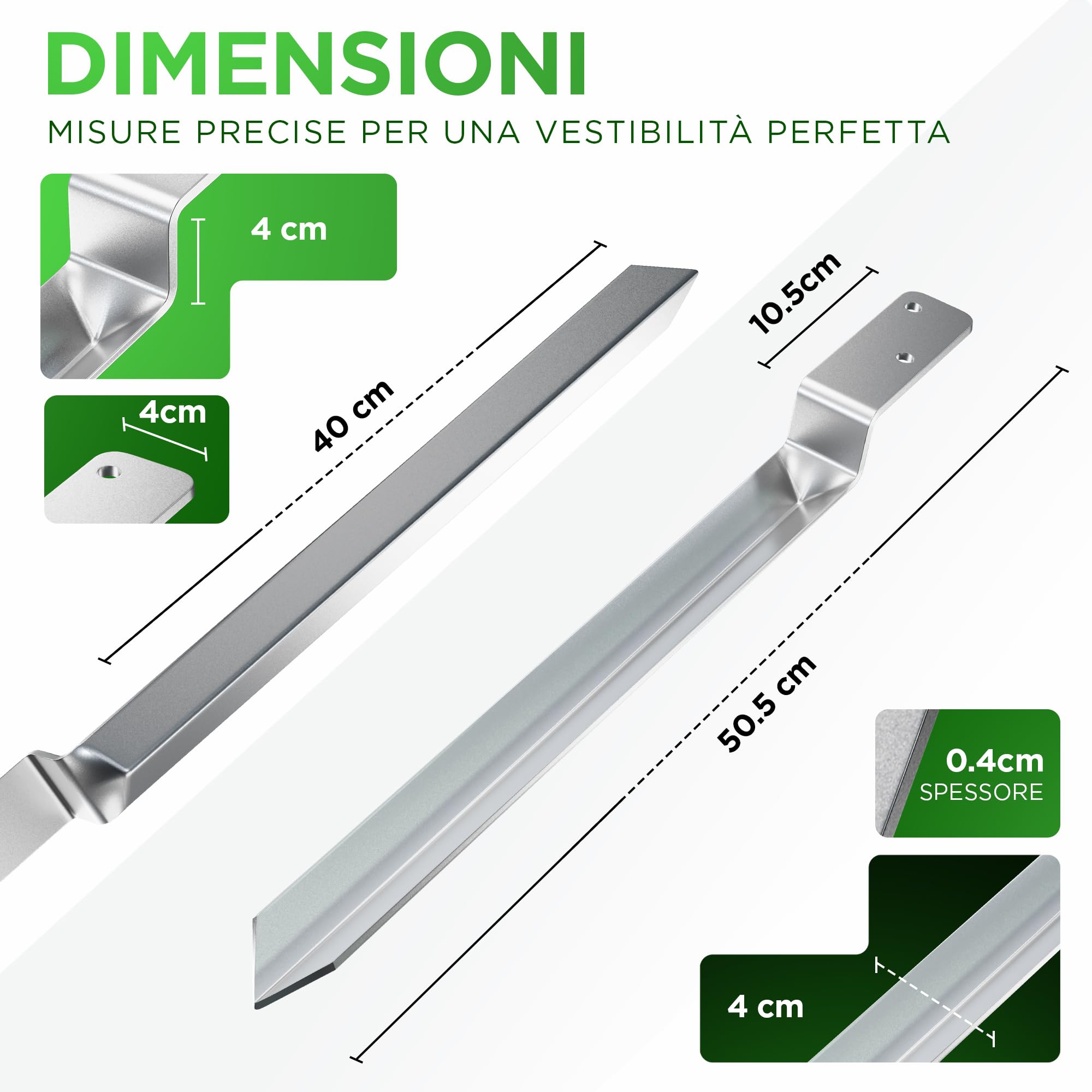 Set di 4 Supporti a L per Ancoraggio a Terra per Altalene | 50 cm in Acciaio Zincato a Caldo | Ideale per Altalene e Giardino | Include Viti, Guanti, Blocco di Legno ed eBook