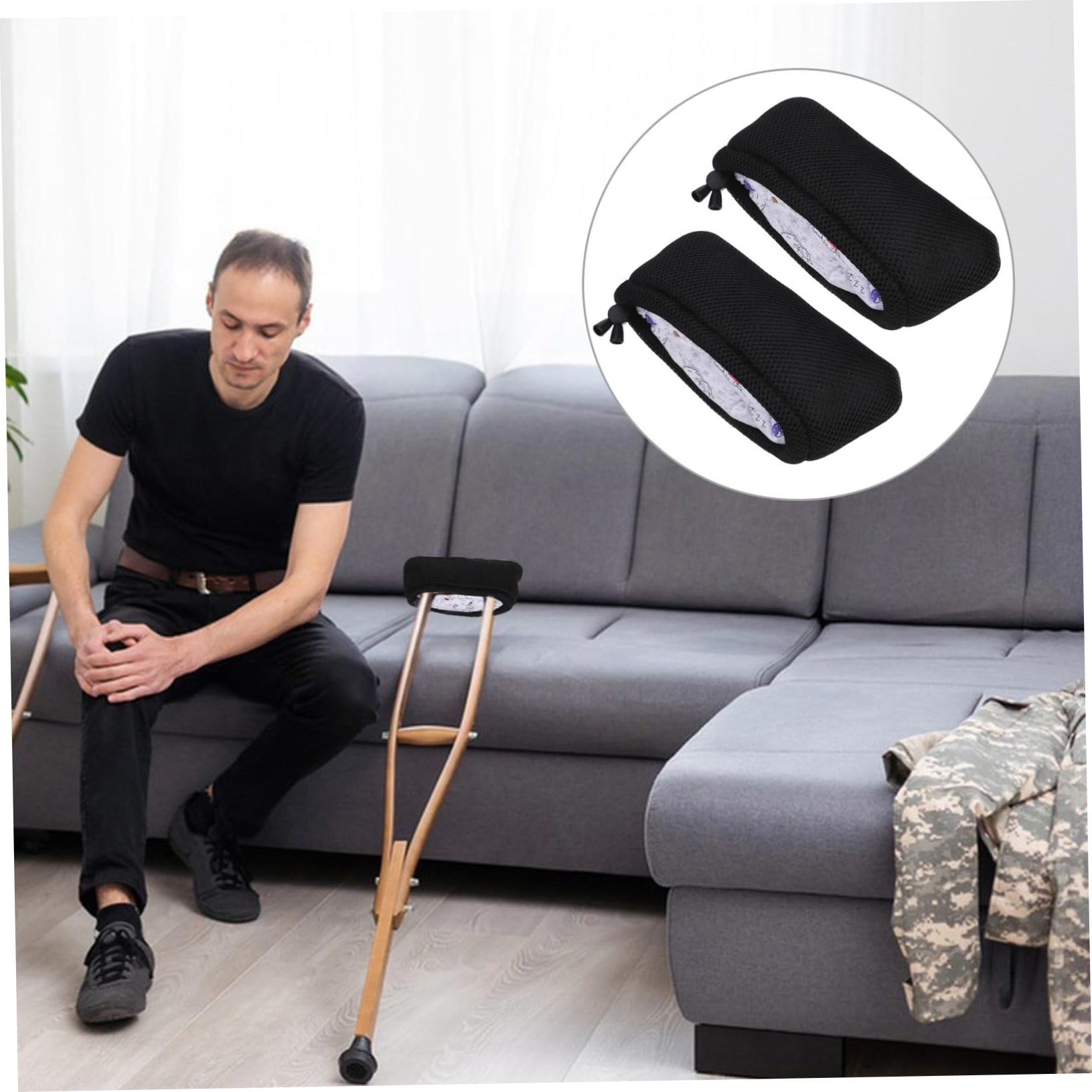 Anneome 2Piezas Almohadillas para Muletas Transpirables y Cómodas Fundas Esponja para Axilas de Unidades Accesorios Ortopédicos para Pacientes