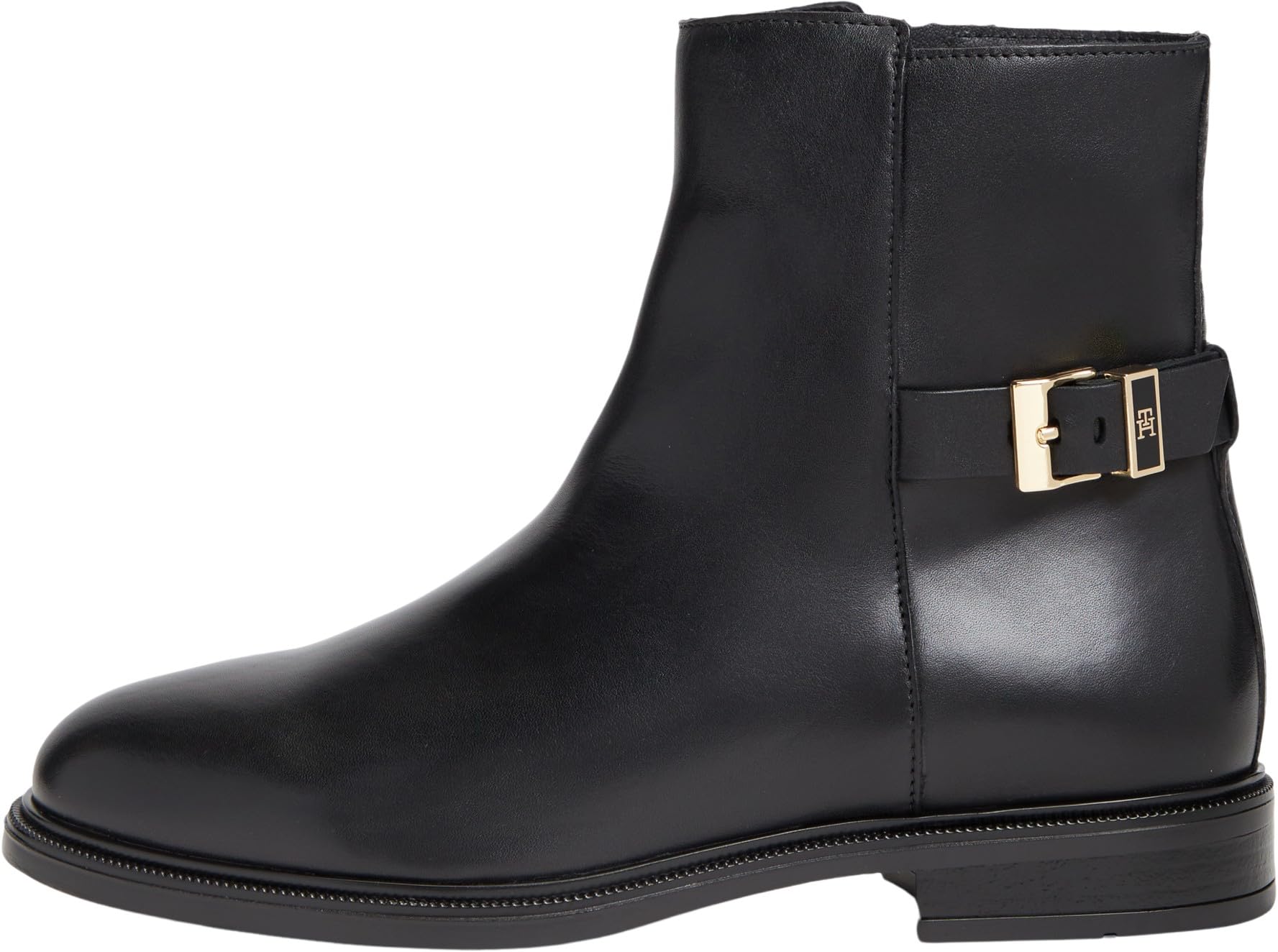 Tommy Hilfiger Women Th Buckle Leather Ankle Boot FW0FW09486 Ankle Boots, BLACK (Black), 5
