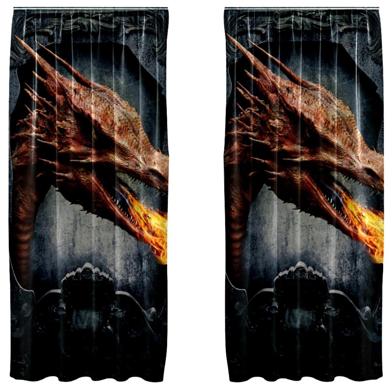 Rideaux occultants en microfibre dinosaure pour une chambre d'enfant thématique