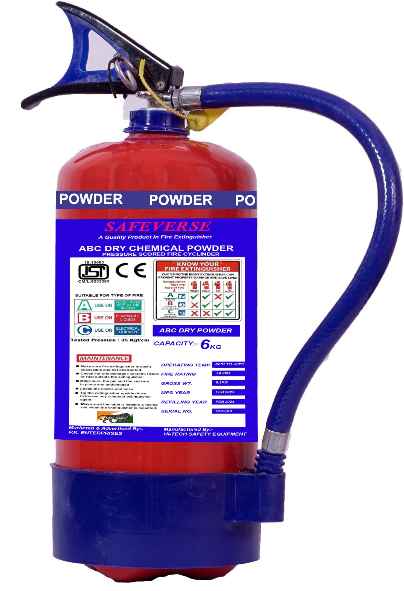 SAFEVERSE Fire Accident Safety Fire Extinguisher (6 kg)-image-18