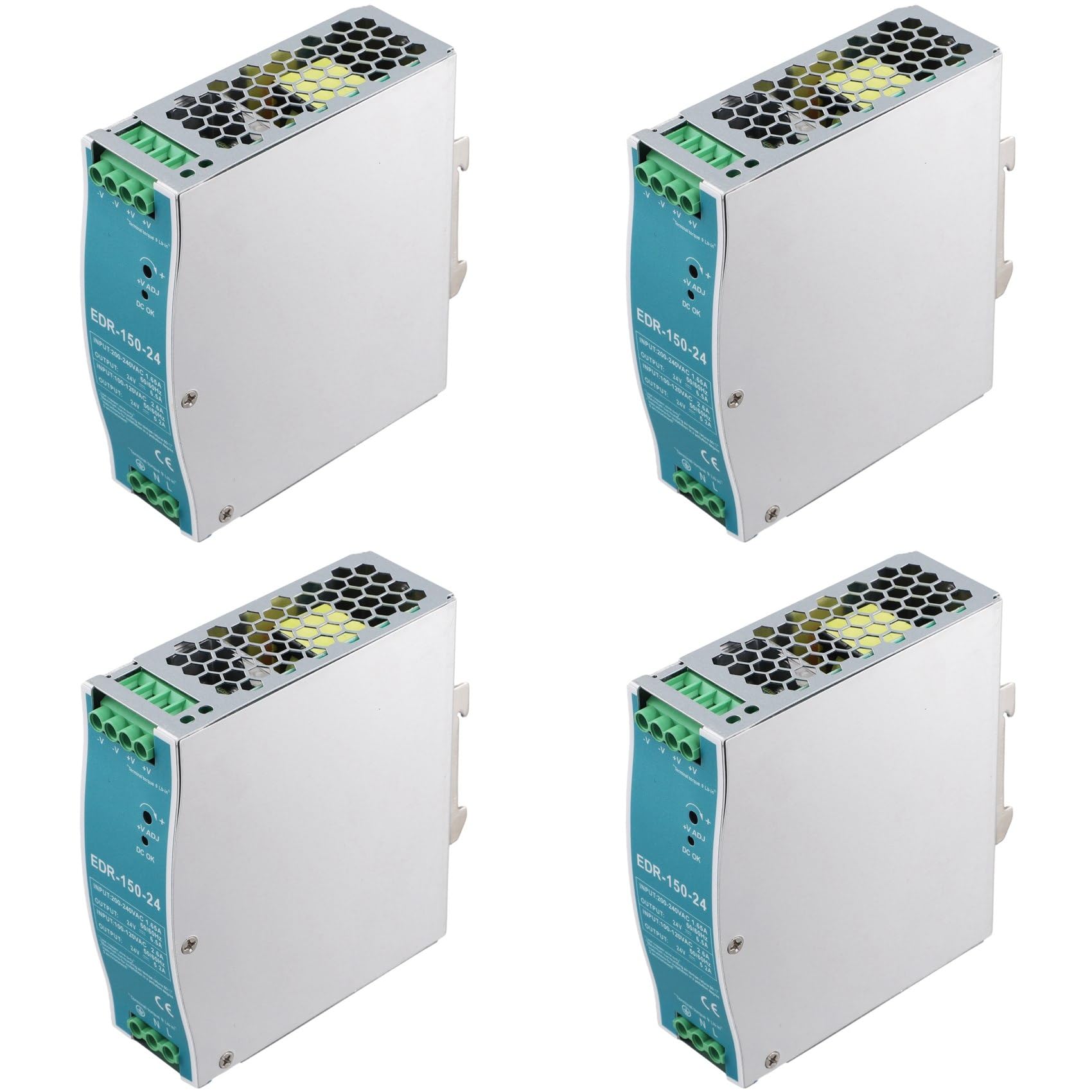 Jnchdghwa As Shown 4X -150W-24V 24V 150W Din Rail Power Supply Ac-Dc Driver Voltage Regulator Power Suply 100V-240V