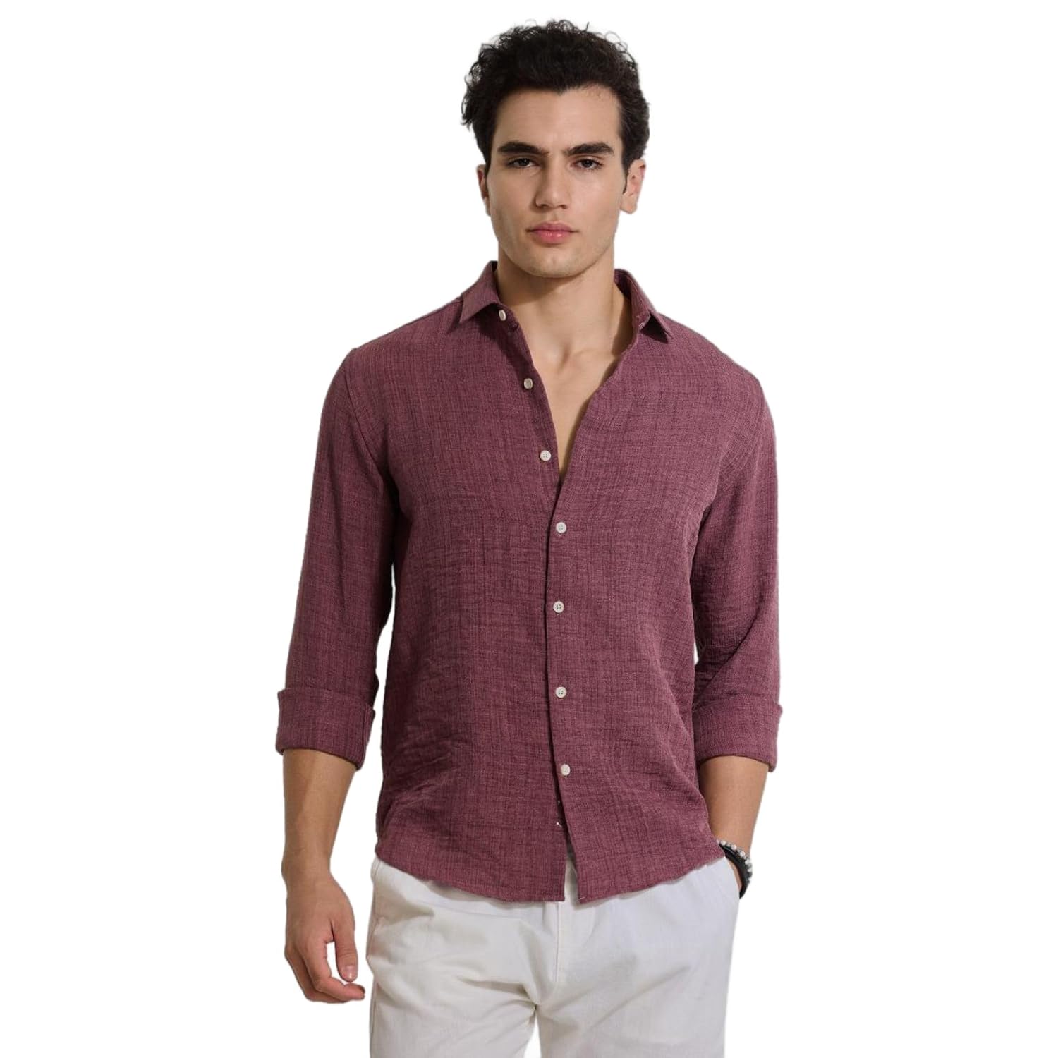SNITCH Magenta Textured Shirts - Review, Price and Buying Guide
