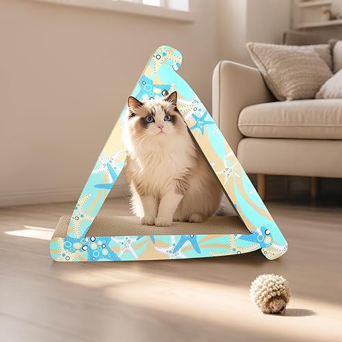 Miniatura 10 de Almohadilla para rascar gatos - Rascador de cartón corrugado 3 en 1 para gatos de interior, tabla de rascar profesional para gatos adultos,