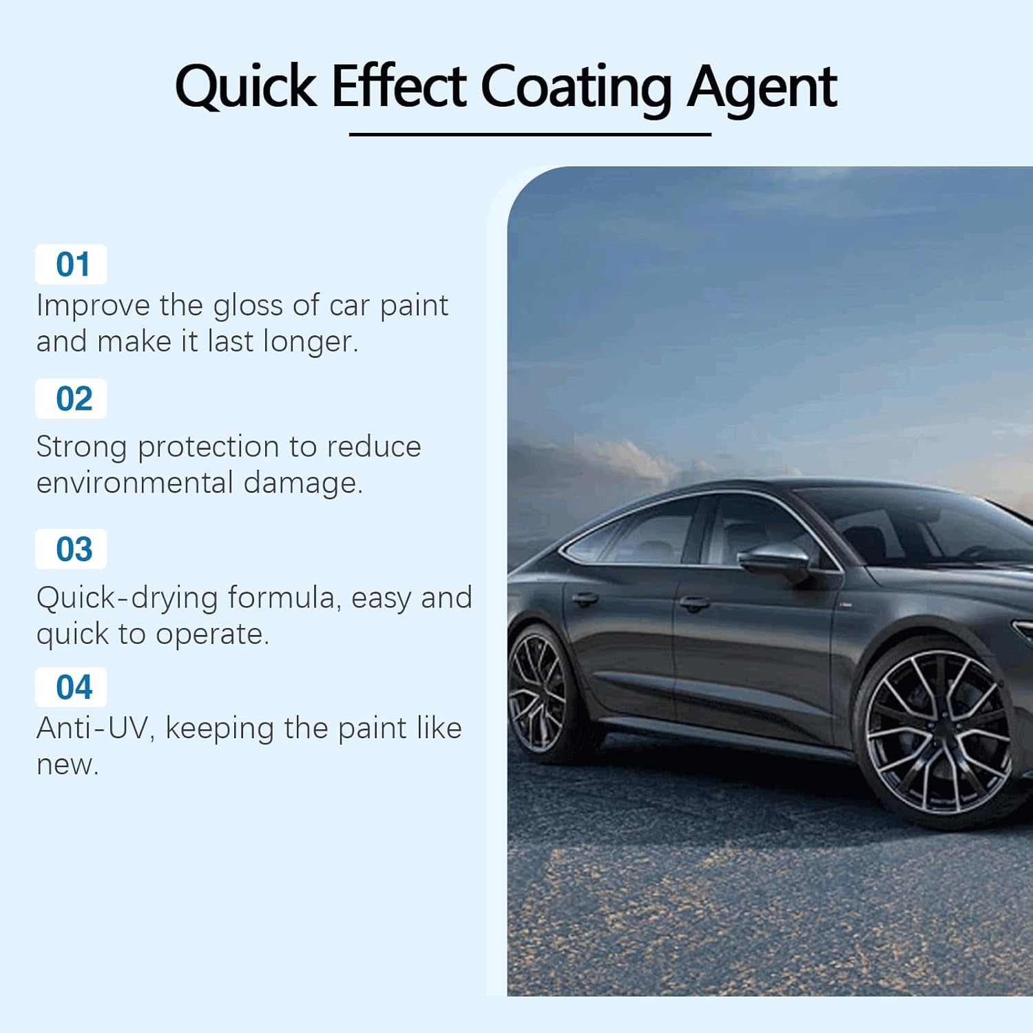 Advanced Car Quick Acting Coating Agent Spray, Car Scratch Wax Polish Spray Waterless Wash, Coat Car Wax,Oil Film Emulsion Glass Cleaner