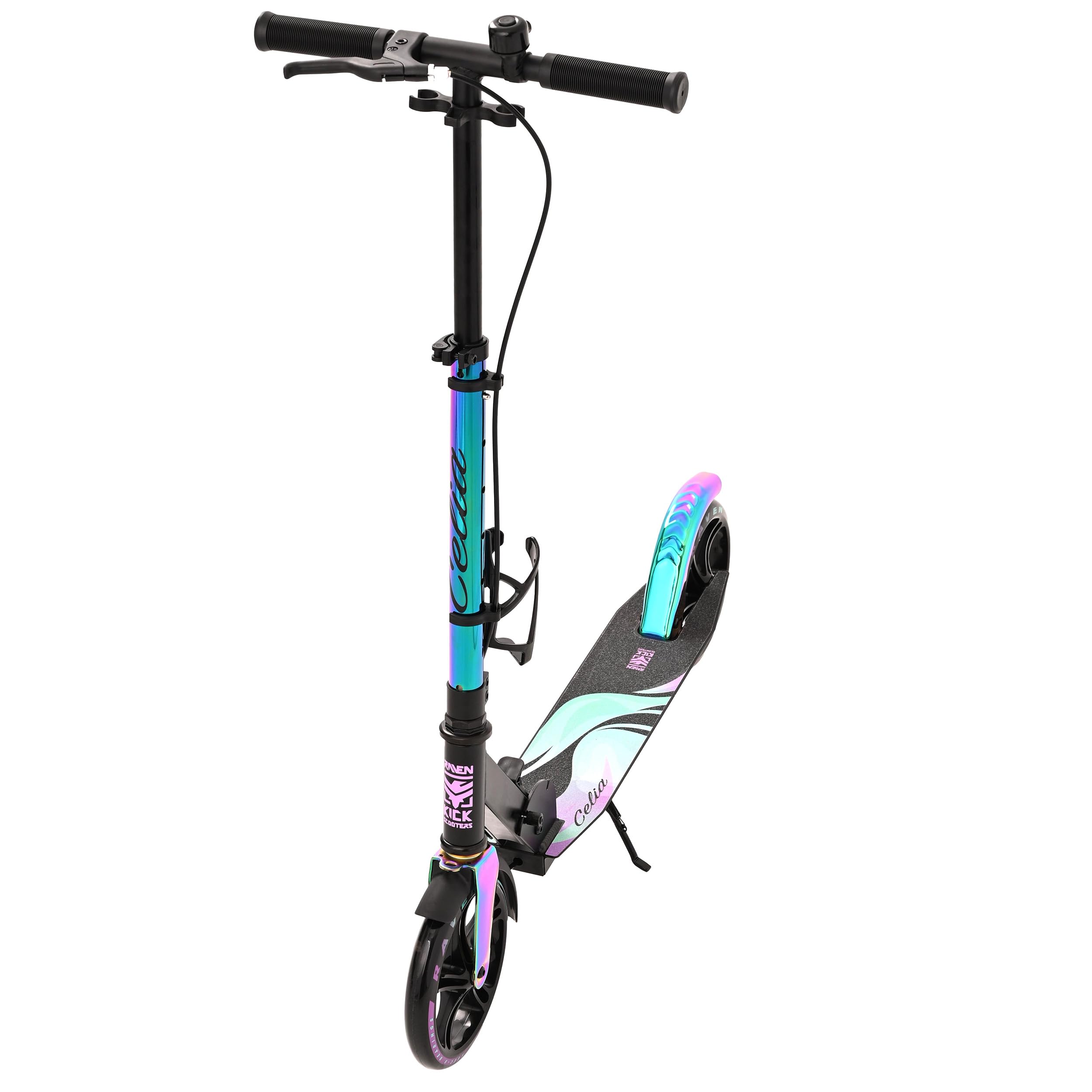 RAVEN Scooter Roller Tretroller Kickscooter für Kinder Erwachsene |klappbar | höhenverstellbar | Tragegurt | Klingel | Flaschenhalter