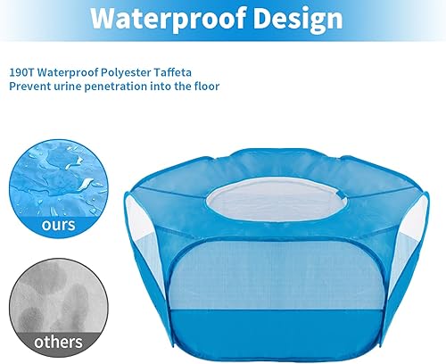 Miniatura 4 de Corralito de juegos para animales pequeños con cubierta antiescape, corralito portátil para gatos, transpirable para interiores y exteriores, jaula