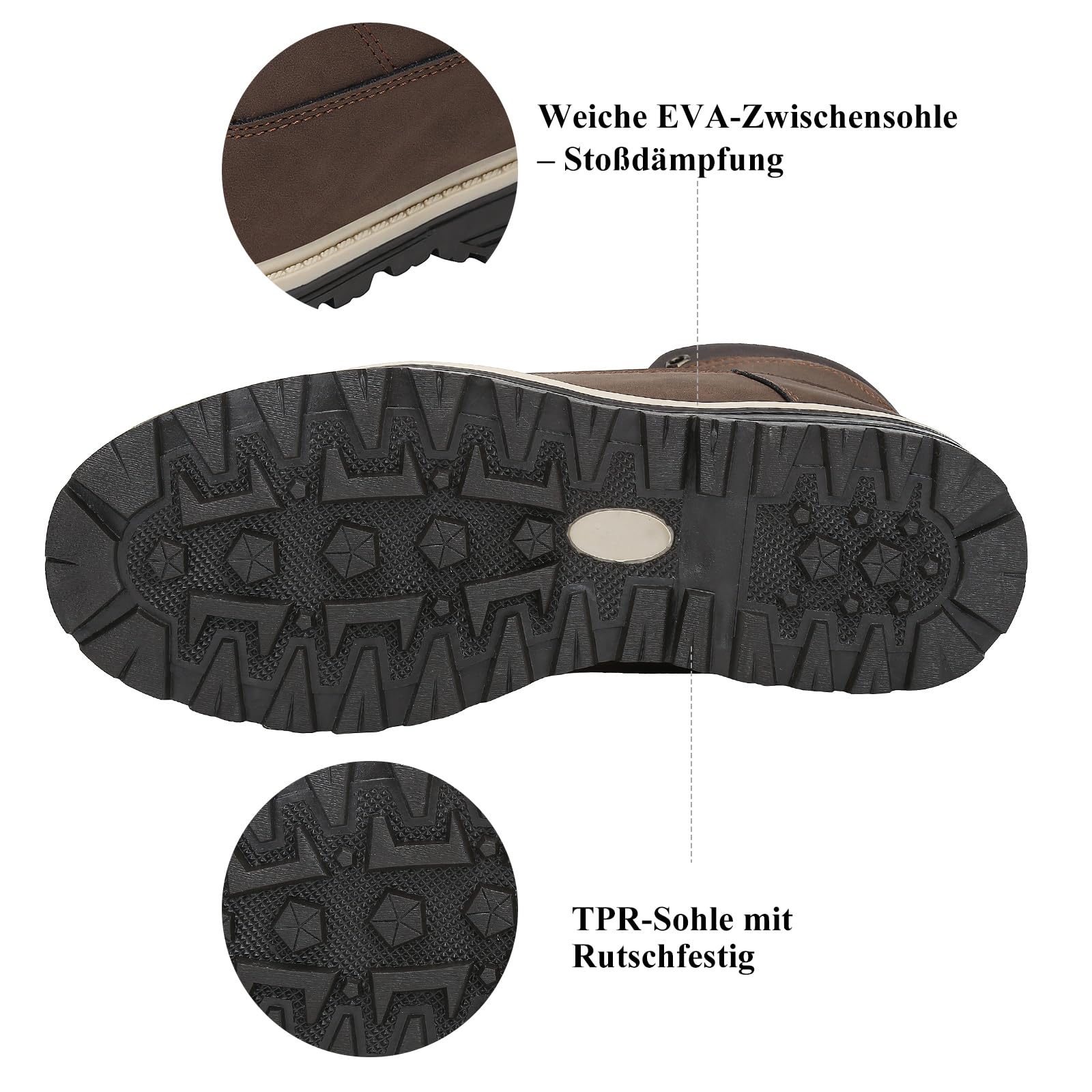 Warme Winterboots Outdoor Gefüttert Schneestiefel 36-48 EU | Herren Winterschuhe, Damen Winterstiefel, Trekkingschuh, Wanderschuh, Bequem, Laufen, Spaziergang, Schnee, Rutschfest