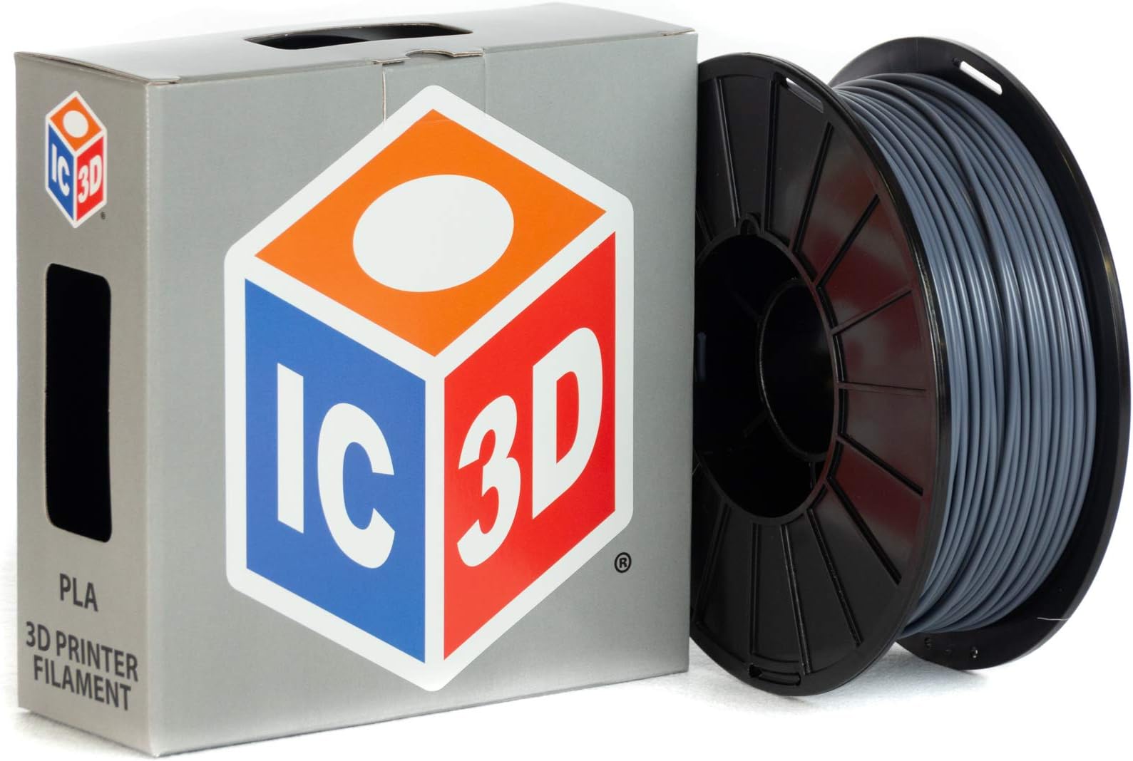 IC3D 3mm PLA 3D Printer Filament - Dimensional Accuracy +/- 0.05mm - Professional Grade 3D Printing Filament - Made in USA 1 kg Grey PLA32Grey 1