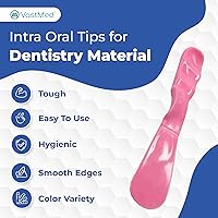 Vista 2 de 3 espátulas de mezcla de plástico de grado dental Espátula rosa de mango recto autoclavable para dentistas Espátula de plástico dental