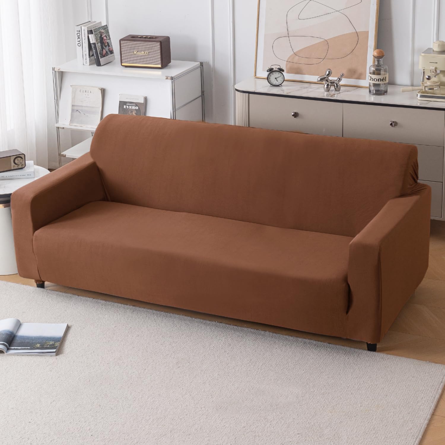 Navy Blue Sofa Cover - 3 Seater SereneSolids -26 Navy Blue Sofa Cover - 3 Seater SereneSolids -26
