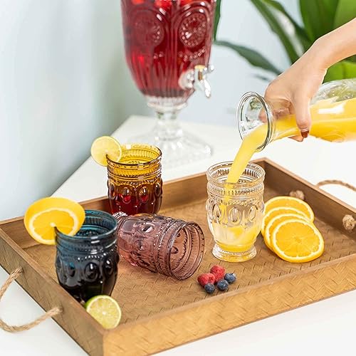 Miniatura 7 de Simple Elements - Juego de copas de vino en relieve vintage, cristalería para bebidas, cristalería vintage, cristalería para el hogar, eventos,