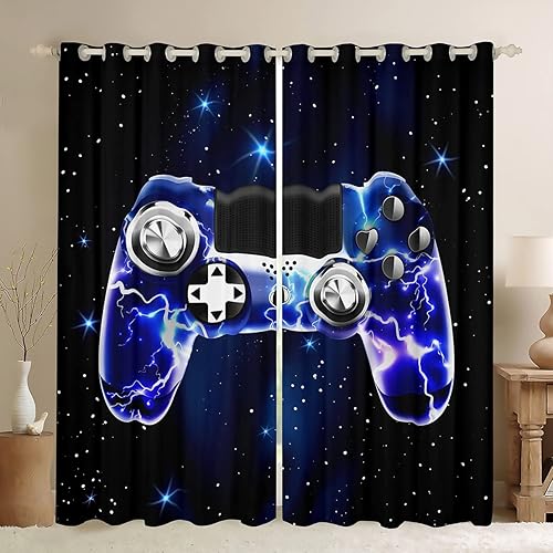Cortinas para ventana Feelyou Guitar para dormitorio de niño y niña, para adultos, con tema de música rock, cortinas opacas con estampado de