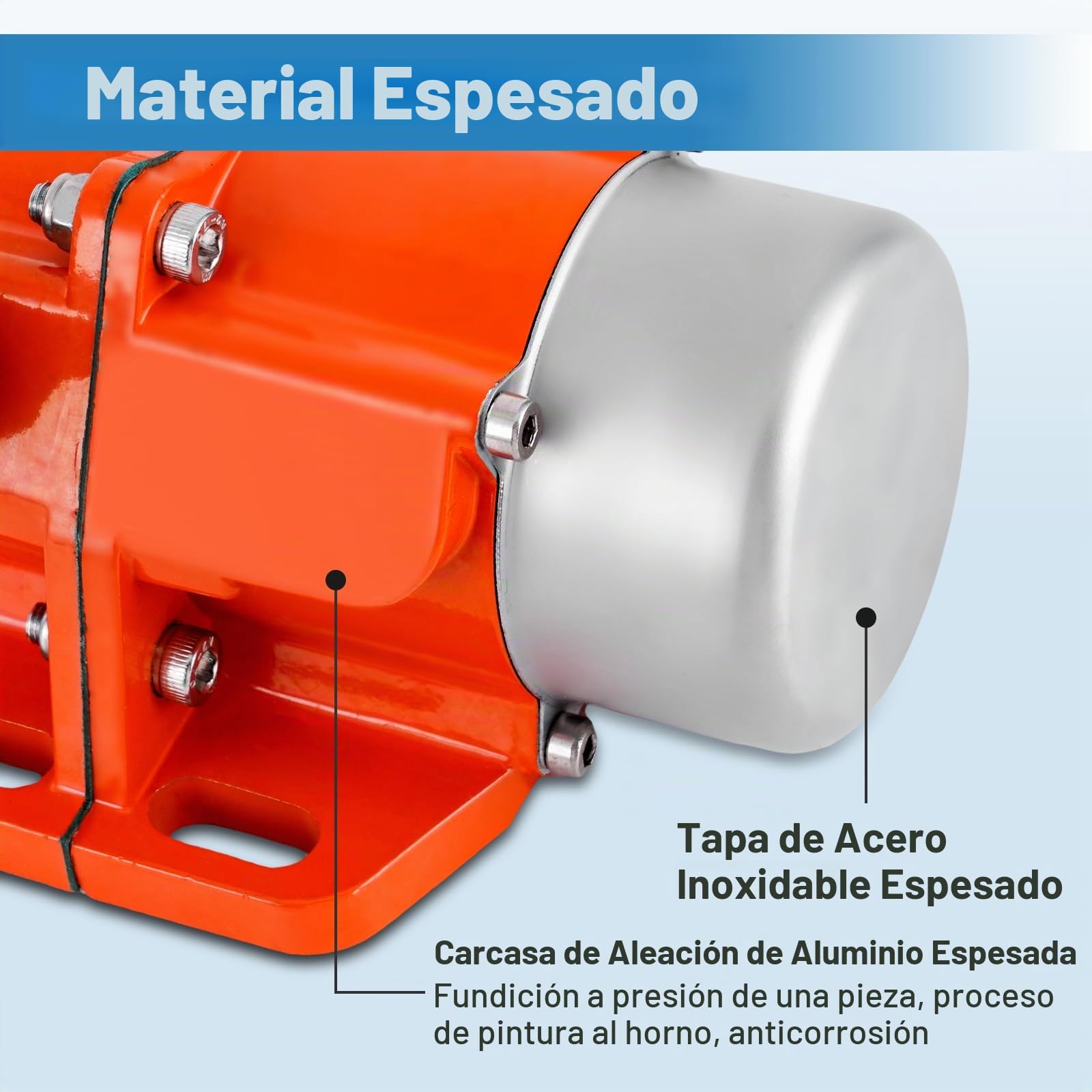 MXBAOHENG 60W Motor eléctrico de vibración fuerza de vibración ajustable, 38 kg Motores vibrantes con enchufes EU y transmisiones para mesa vibratoria, pantalla vibratoria, máquina de cribado de arena