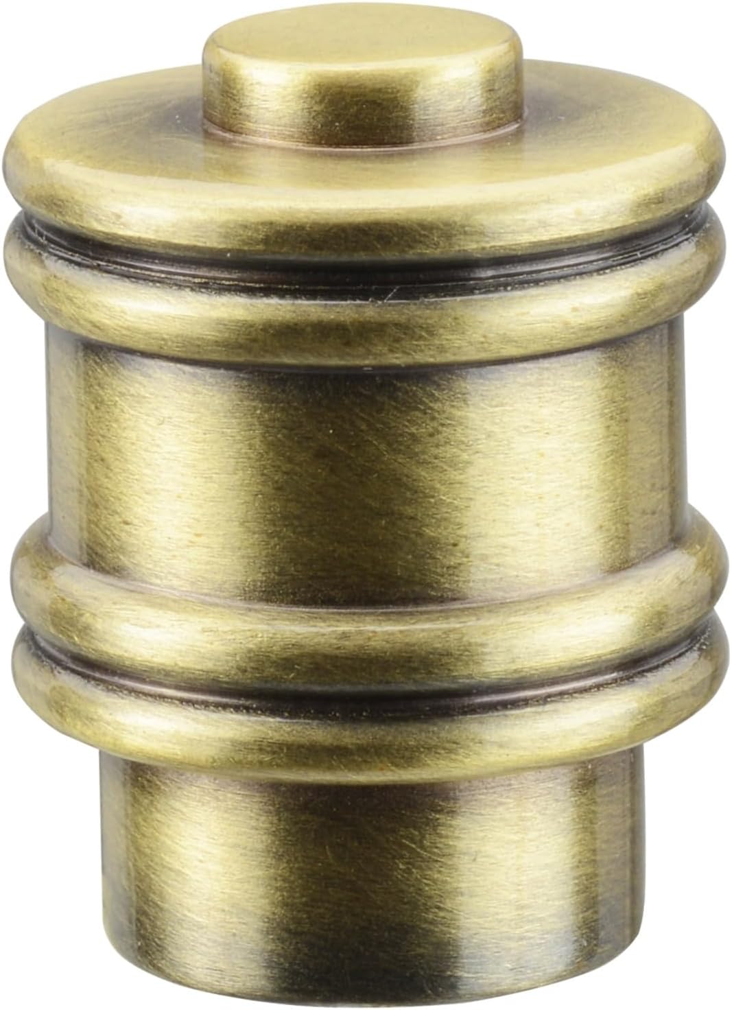 Aspen Creative 24030-42, Bumped Cylinder Finial for Lamp Shade, Steel in Antique Brass Finish, 1-1/4" Height (2 Pack)