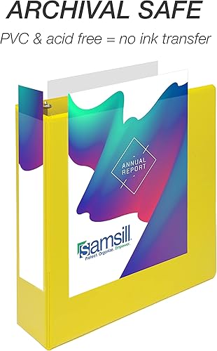 Vista 198 de Samsill Carpeta duradera de 1.5 pulgadas, fabricada en los Estados Unidos, carpeta de anillos en D, carpeta transparente personalizable, surtido