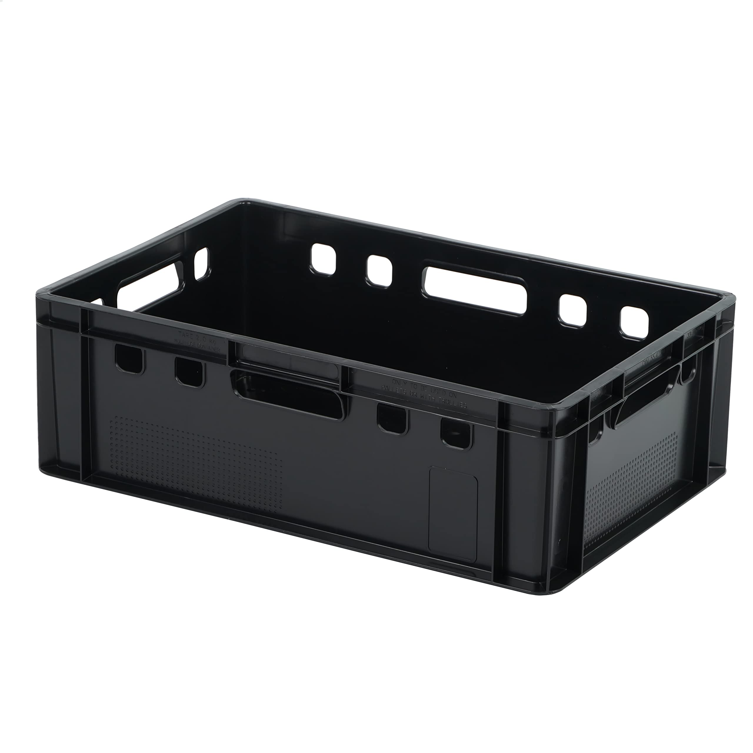 Logiplast 5 Stück E2 Kisten 600x400x200 Fleischkiste Lagerkiste Metzgerkiste in schwarz