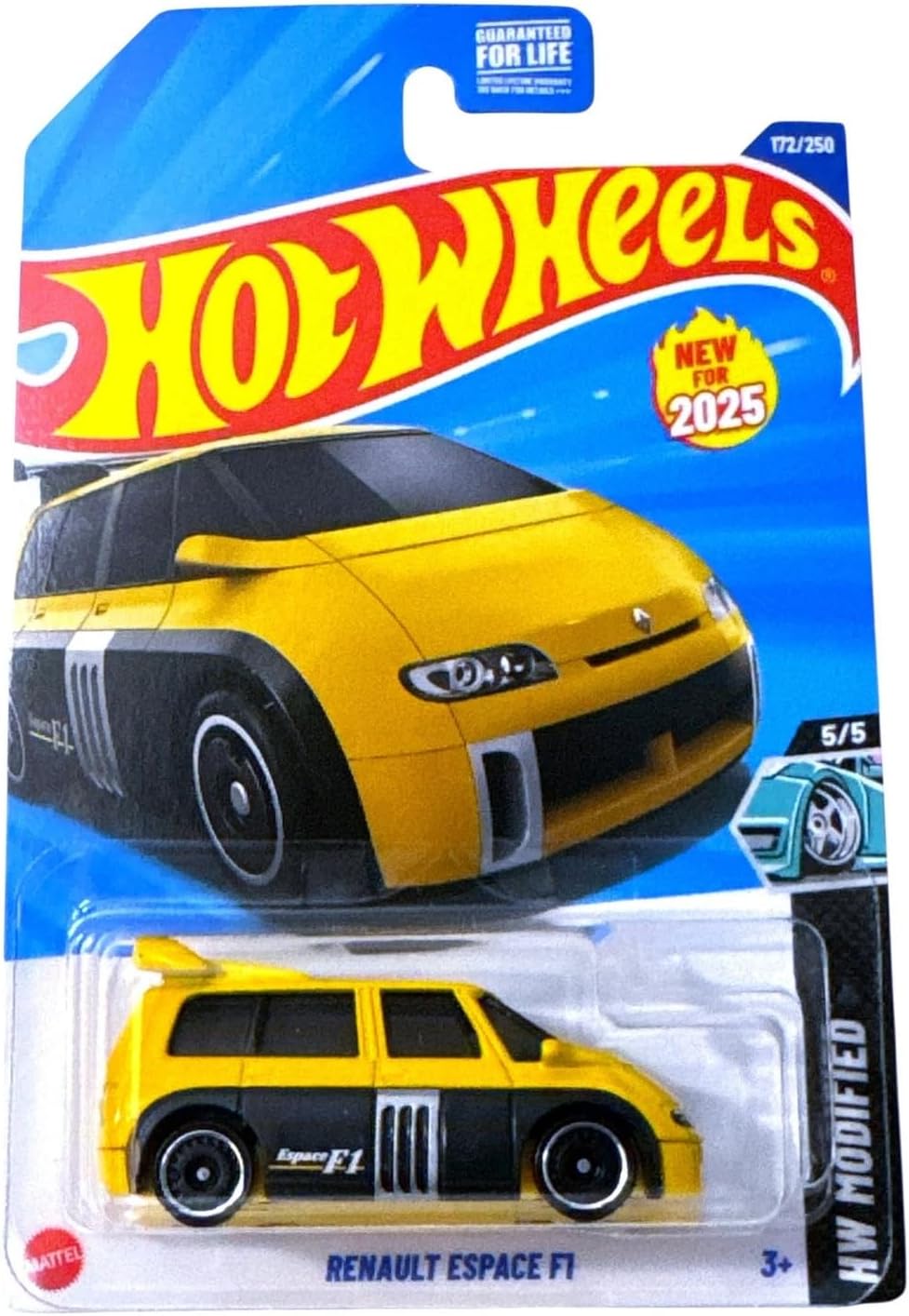 Hot Wheels Renault Espace F1 Die-Cast Toy Car, Yellow, HW Modified Series, #172/250, New for 2025