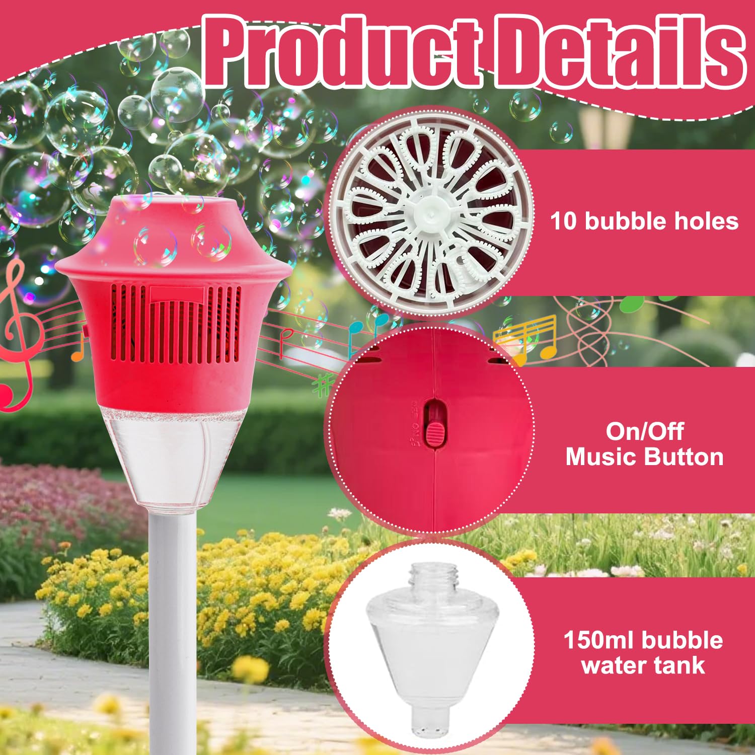 Standing Bubble Machine Lamp, Macchina per Bolle di Sapone per Bambini, Bubble Makers per Bambini con Bolle, Sparabolle di Sapone, Bubble Torch, Lampada per macchina bolla in piedi, per Giardino Festa
