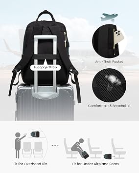 LOVEVOOK Laptop Backpack for Women 15.6 Inch, Waterproof Rucksack Bag