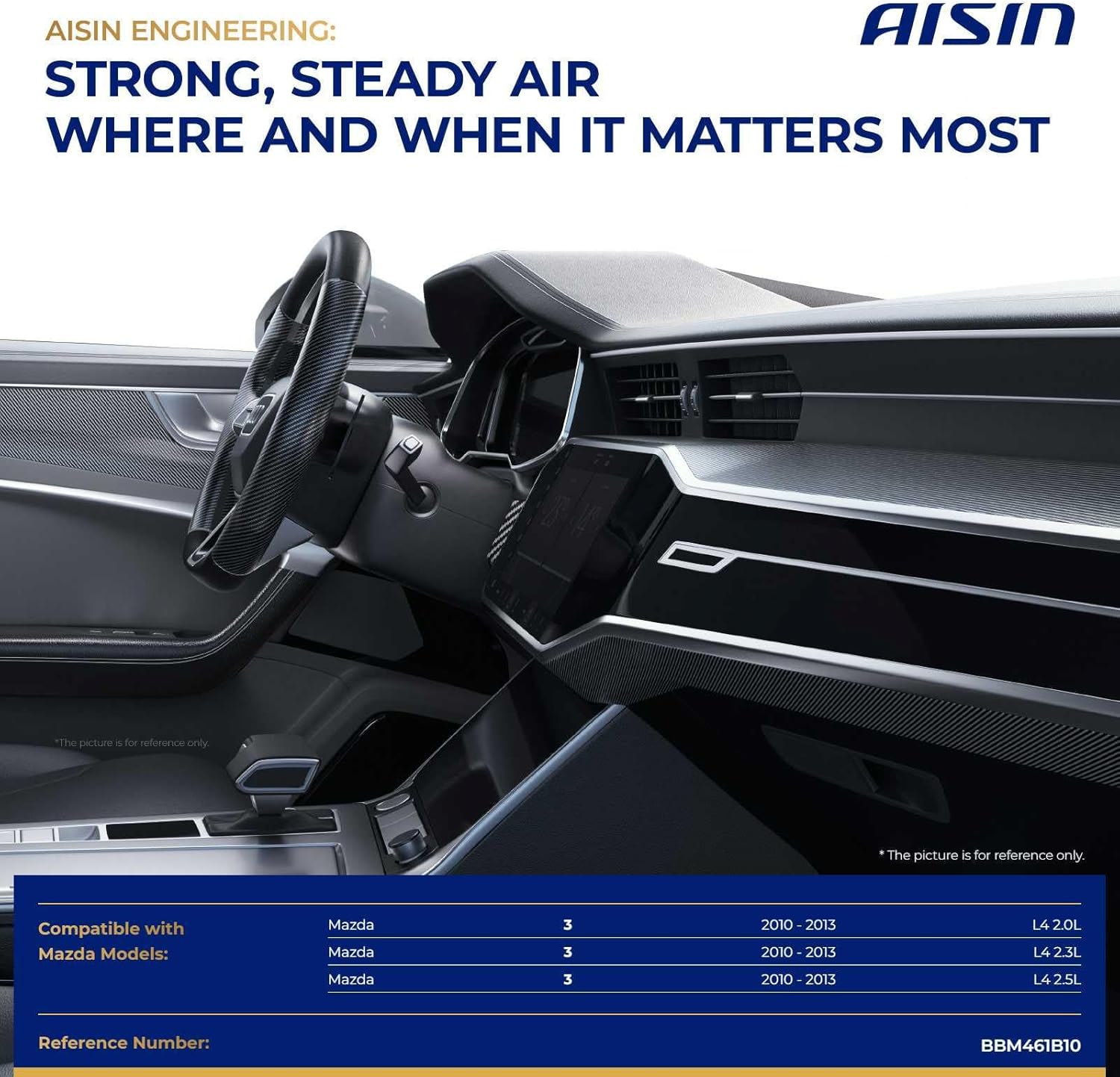 AISIN AFTERMARKET BLMZ-00202 HVAC Blower Motor with Wheel Assembly - Compatible with Mazda 3 2010-2013