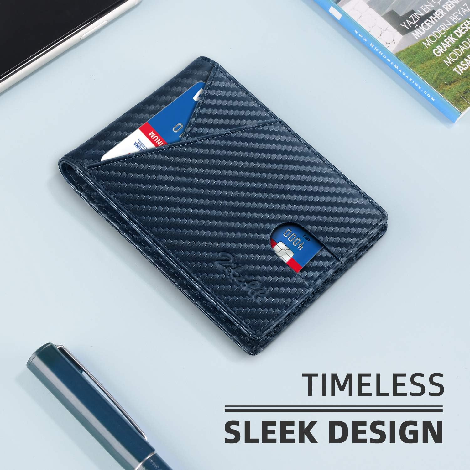 Zitahli Mens Slim Wallet with Bill Pockets RFID-blocking Leather Bifold Wallets : Clothing, Shoes & Jewelry