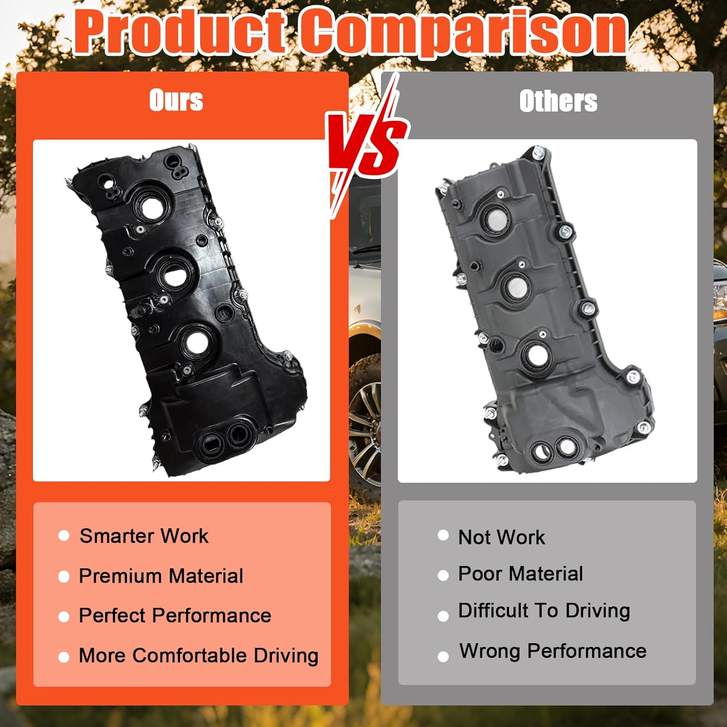 Right Passenger Side DL3Z-6582-C Engine Valve Cover For Ford F150 2013-2016, For Expedition 2015-2017, For Transit 150 250 350 350HD 2015-2022, For Lincoln Navigator 2015-2017 3.5L V6 Turbo