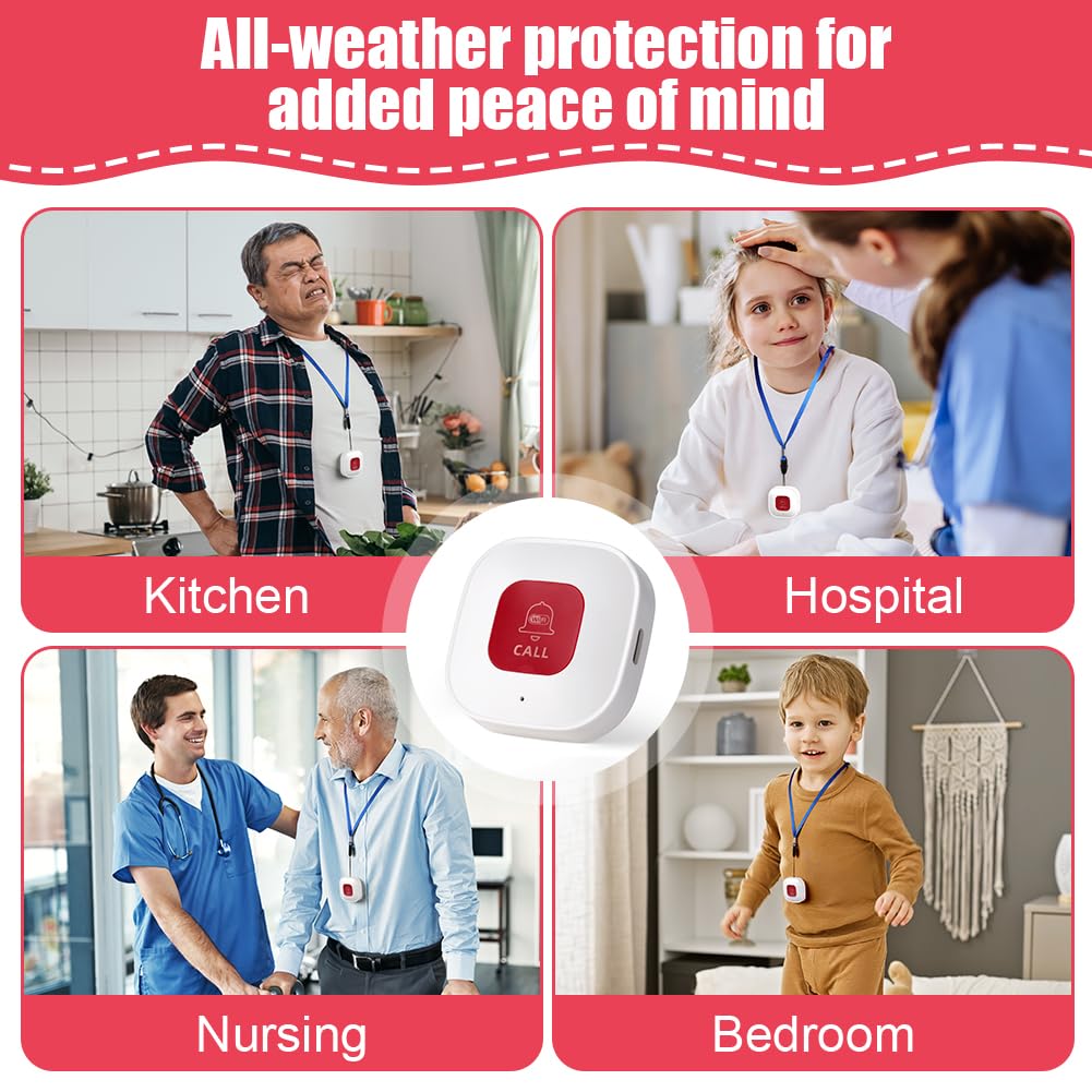 Ainiv Wifi Alarm dla seniorów, osobisty przycisk alarmowy, domowy system bezpieczeństwa SOS Wireless