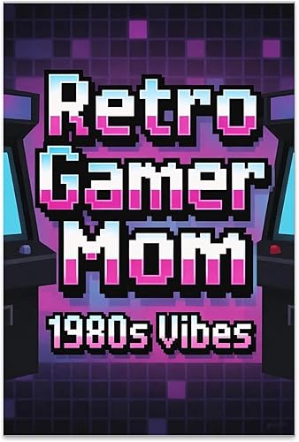 Miniatura 1 de Retro Gamer Mom - Game Room Decor - 13x19 Poster Print - Neon 8 Bit Arcade Art
