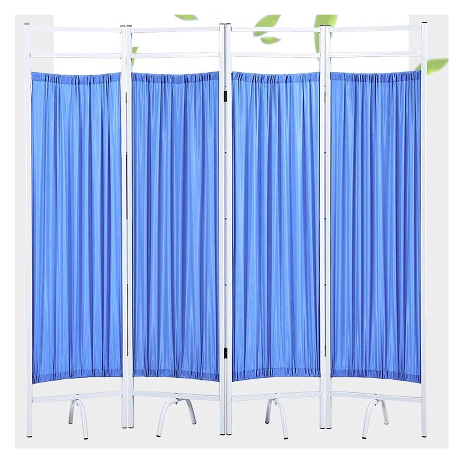 Cloison de séparation pliable bleue | Paravent médical 4 panneaux pour salons