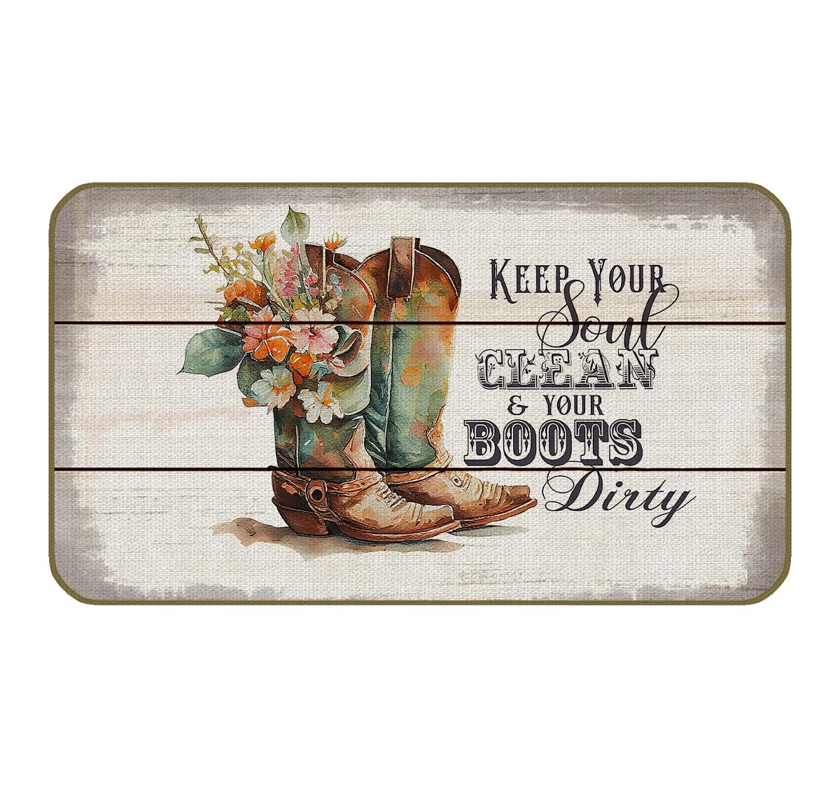 UINHMOP Keep Your Soul Clean and Your Boots Dirty Western Cowboy Boot Decorative Doormat 17 ×30 Inch Welcome Floor Mats,Western Decor for Home Room