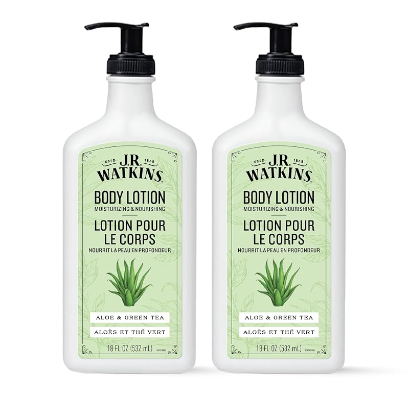 Loção corporal J.R. Watkins Aloe e Chá Verde, 2 frascos de 530 mL