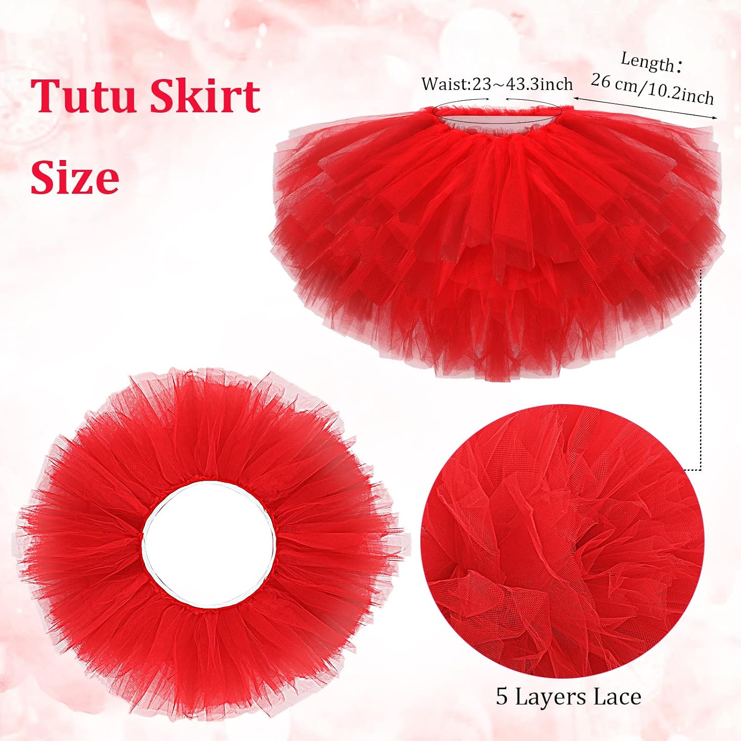 Handepo 4 Pcs Tutu Skirts for Women 5 Layers Bachelorette Party