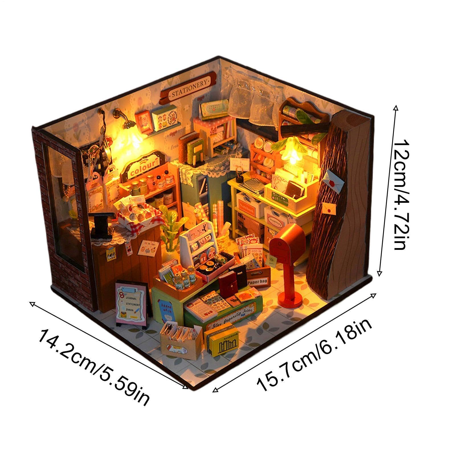 Kit fai da te per una casa in miniatura Giocattolo Di Costruzione | Kit Piccola Casa in Miniatura per Libreria Soggiorno Abitazione Appartamento Dormitorio Scrivania Decor