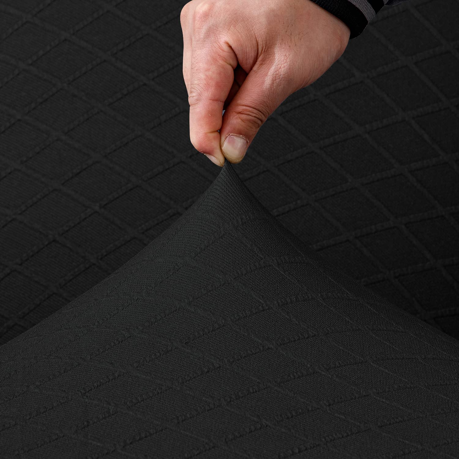 E EBETA élastique Housse de Fauteuil, Housse de Fauteuil à Oreilles Tissu Doux Polyester Protecteur pour Chaise Canapé (Noir)
