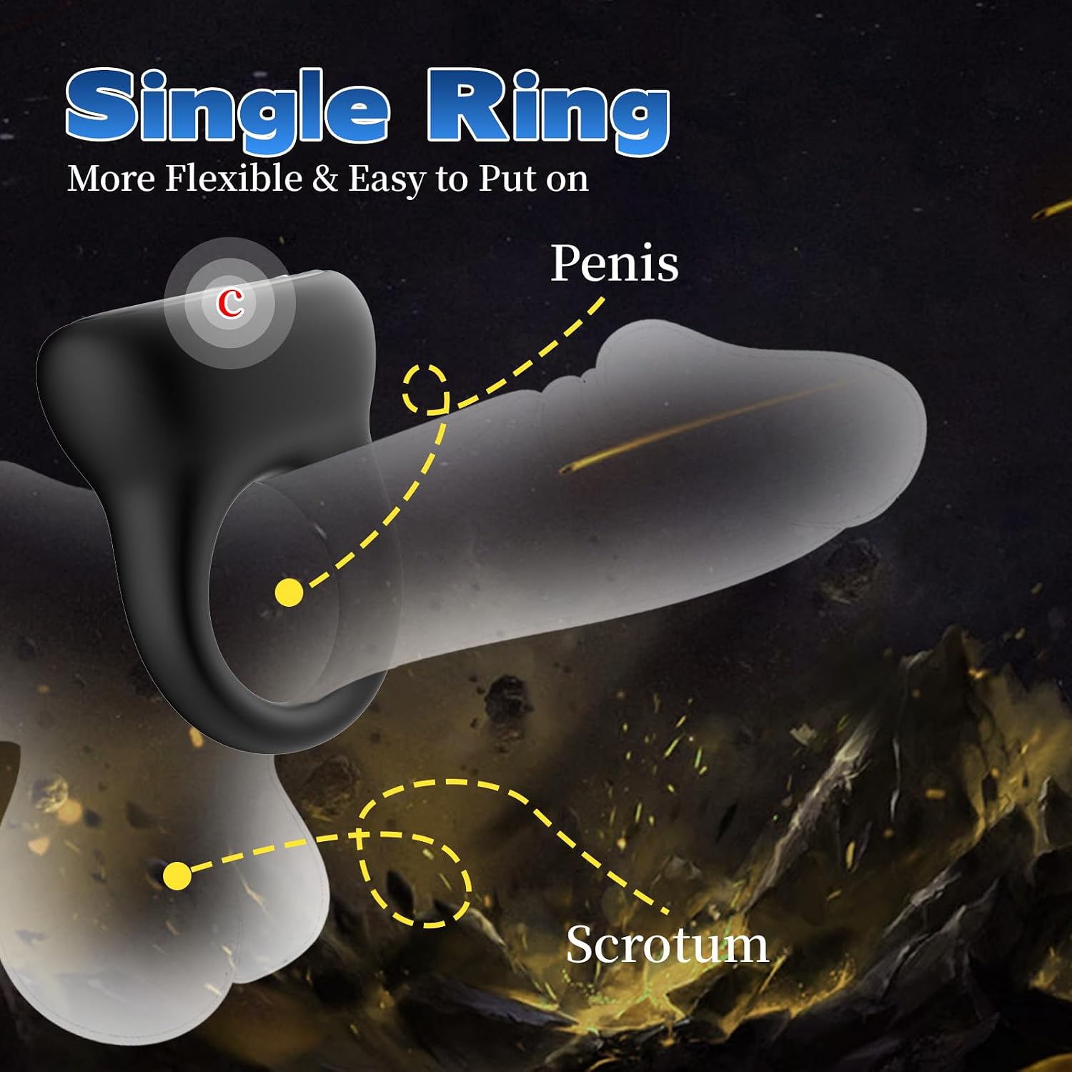 Vibrating Cock Ring, Penis Ring with Mini Vibrator, 9 PCS Cock Rings for Men Erection Sex, Silicone Vibrating Adjustable for Erection Enhancing and Sex Longer Lasting Stronger Testicle, Male Sex Toys