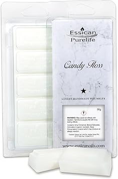 Wax Melt Snap Bar, Wax Melt Strong Scented, 50+ Fragrance Scents - Home Fragrance Wax Melt Scented for Wax Melt Burner, Candle Warmer, Scentsy Wax Melt - Eco Friendly Gift Candy Floss 50g