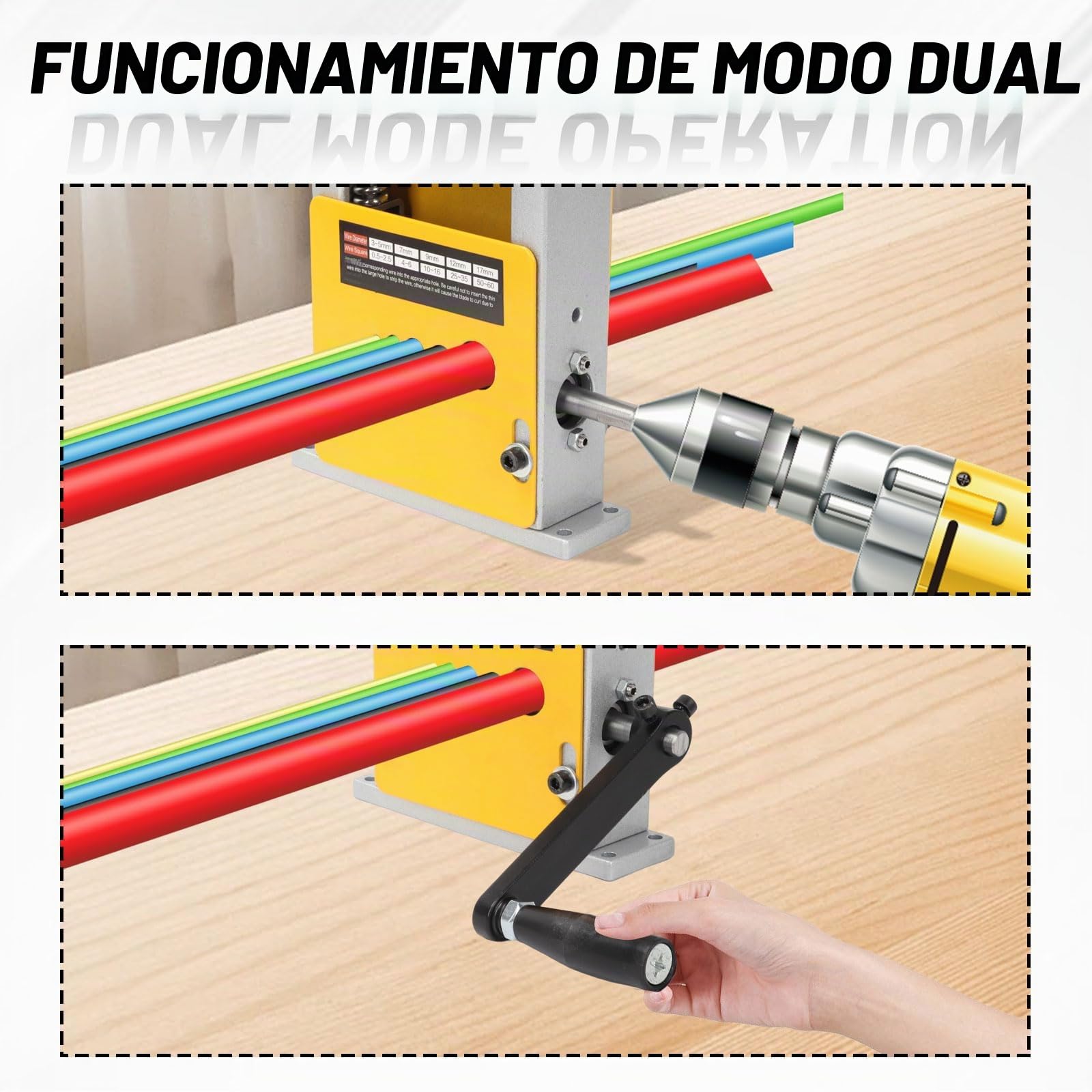 Qivine Maquina Pelar Cables, 3~17mm Pelacables Electricista con 6 Canales y 5 Cuchillas, Portátil Pelador de Cables Electricos para Reciclaje de Chatarra de Cobre