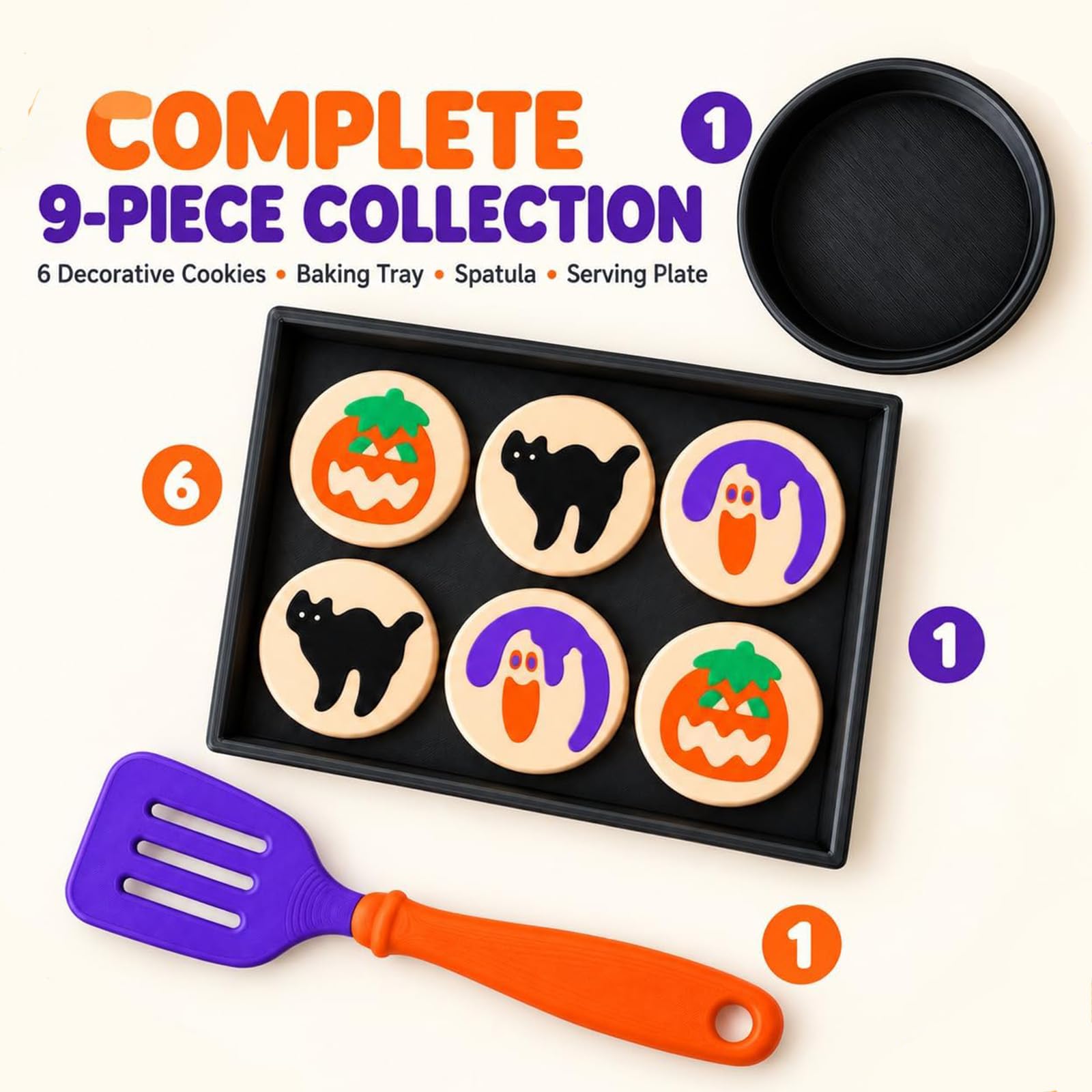 Juego de galletas de Halloween impresas en 3D,expositor de repostería (2pc)