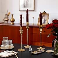 3 peças de castiçais, castiçais cônicos, castiçais dourados para mesa central, recepção de casamento, decoração festiva de Natal e Halloween
