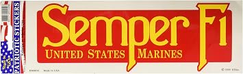 EagleEmblems BM0050 BM0050 Sticker-USMC,Semper FI 3.5x10