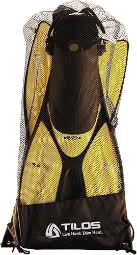 Miniatura 3 de Tilos Getaway - Aletas grandes de esnórquel de tacón abierto, aptas para viajes, aletas ajustables para pies anchos