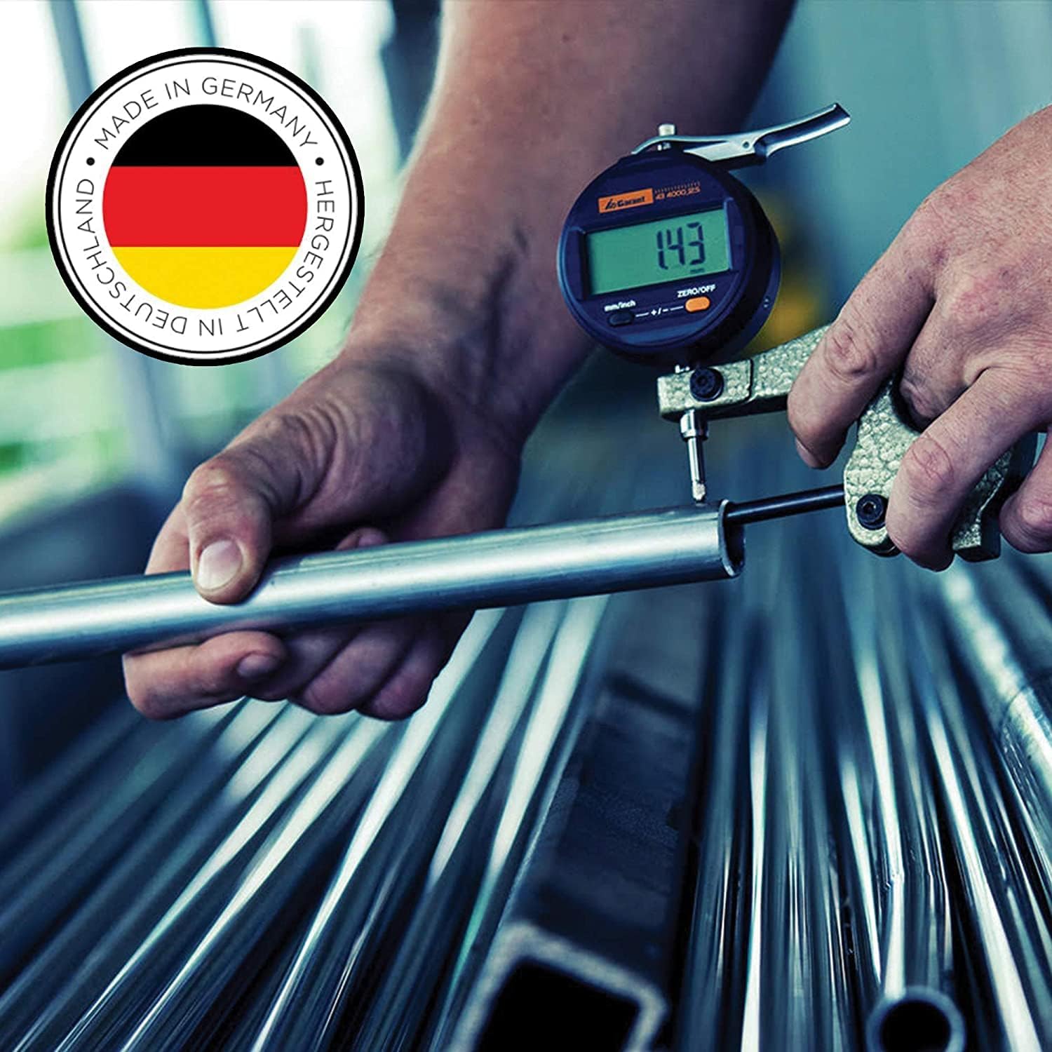 K&M König & Meyer 23600.500.55 Microphone Bar Mount Up to Four Mics or Boom Arms | ⅝” Threaded Connector | Swivels 360° | All One Piece | Steel Construction Made in Germany Black