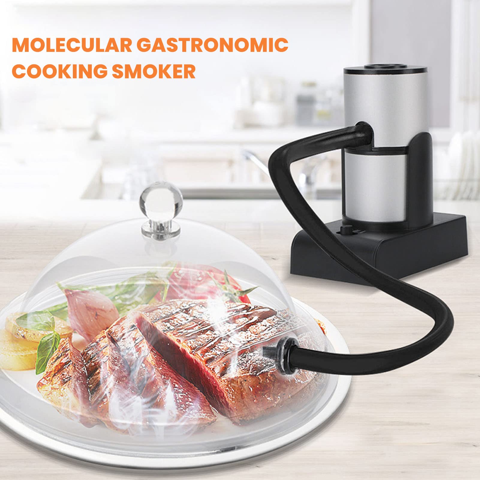 Yosoo Health Gear Macchina per Affumicatura Infusore per Fumo Portatile in Lega di Alluminio Strumento Compatto per Affumicare a Freddo per Cocktail Cibo e Carne Design con 2 Batterie AA per