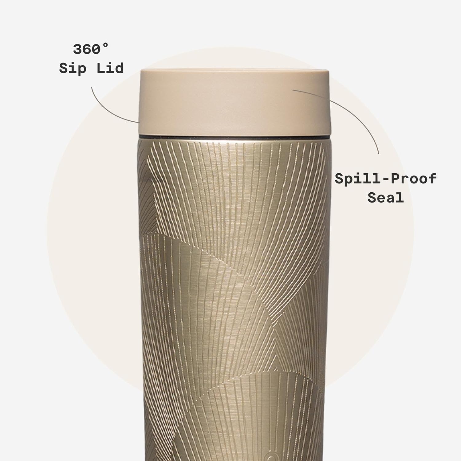 Corkcicle Commuter Cup Travel Mug - Insulated Coffee Mug with Lid - Keeps Drinks Cold 18 Hours - 360° Spill-Proof Sip Lid - Holiday Gift - Great for Gifting Warmth - 17 oz - Champagne Dreams - Image 5