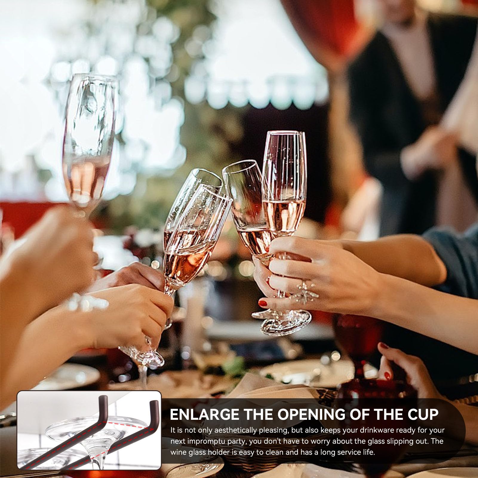 Agatige Wine Glass Rack Holder, Double Wall Mountable Stemware Storage Hanger Under Cabinet Wine Rack Wall Wine Glass Holder for Kitchen or Bar