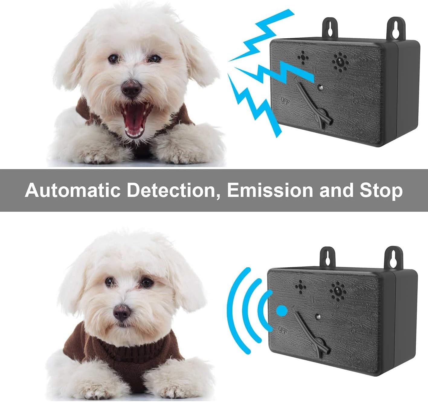 Zelers Sonic Bark Deterrents, Dog Barking Control Devices, Anti Barking Device, Bark Control, Dog Whistle to Stop Barking, Ultrasonic Dog Bark Deterrent, Anti Barking Device (Black)