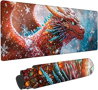 マウスパッド 大型 ゲーミングマウスパッド XXL 700x300x3mm 防水 滑り止め おしゃれ 耐久性 ズレない デスクマット キーボードパッド 快適操作性 ゴム底 洗える 耐洗い表面 仕事 ゲーム オフィス ホーム用 男性用オフィス部品 (竜) z-512