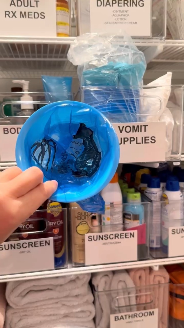 What is in the Vomit bins closet organization